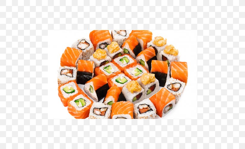 Sushi Pizza Makizushi Sushi Pizza Delivery, PNG, 500x500px, Sushi, Appetizer, Asian Food, California Roll, Comfort Food Download Free