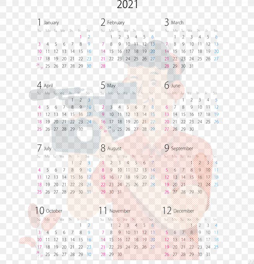 2021 Yearly Calendar Printable 2021 Yearly Calendar Template 2021 Calendar, PNG, 2886x3000px, 2021 Calendar, 2021 Yearly Calendar, Annual Calendar, Black And White Calendar, Calendar Date Download Free