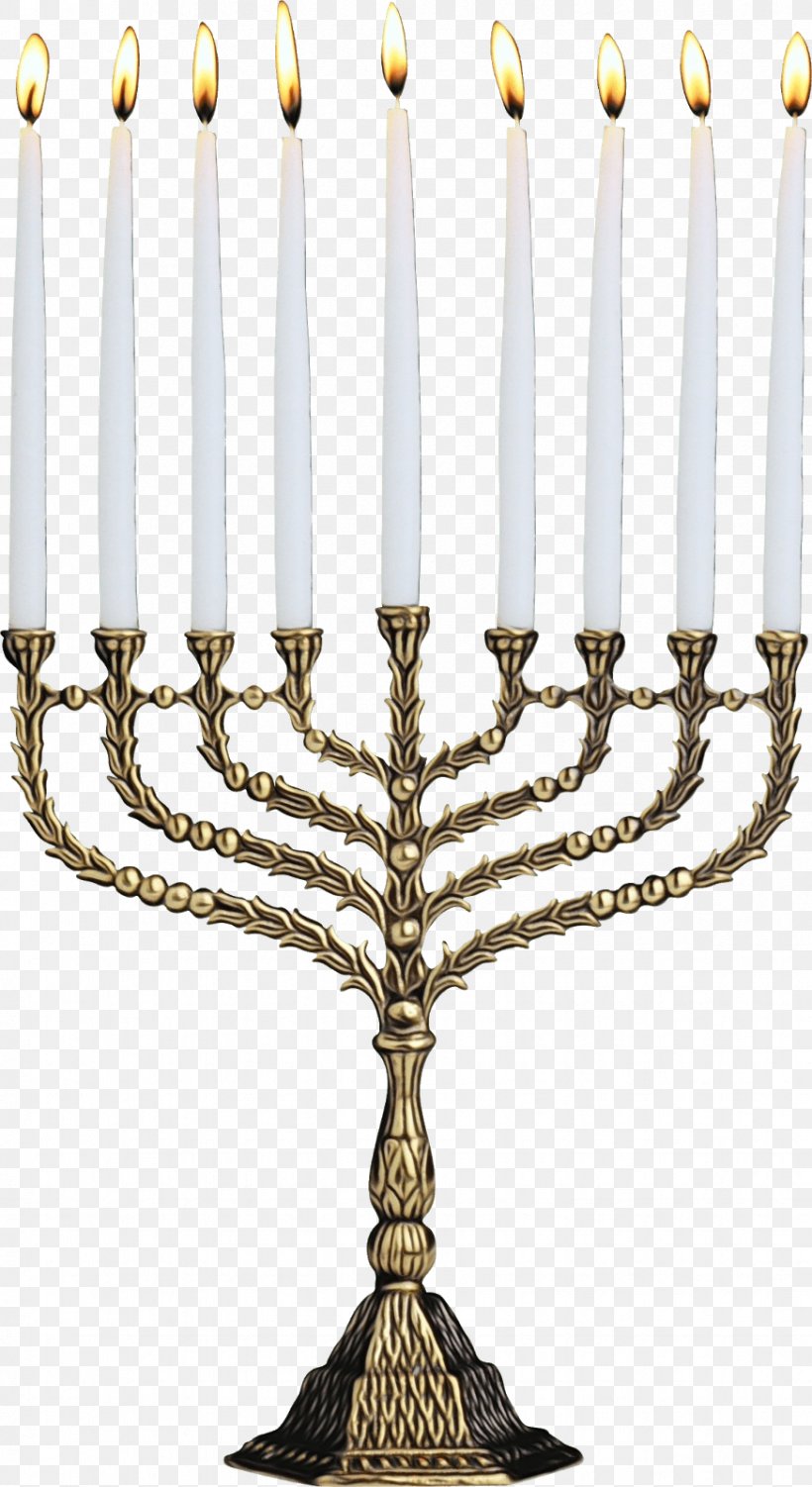Hanukkah, PNG, 873x1600px, Watercolor, Brass, Candle, Candle Holder, Event Download Free
