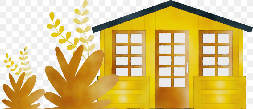 Yellow Window, PNG, 3000x1306px, House, Home, Paint, Watercolor, Wet Ink Download Free