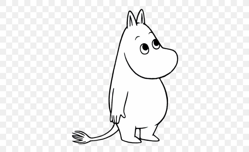 Moomintroll Moomins Snufkin Coloring Book Moominhouse, PNG, 500x500px, Moomintroll, Animal Figure, Area, Black, Black And White Download Free