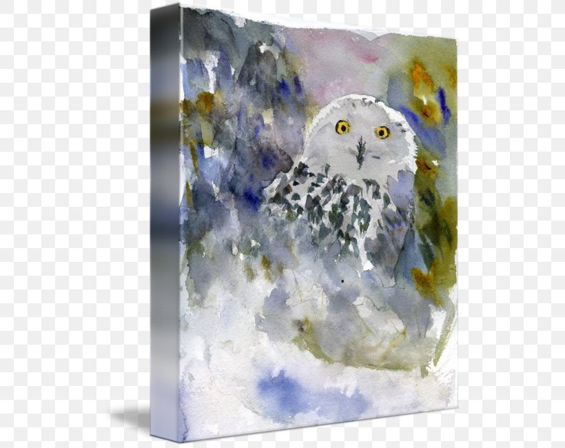 Owl Watercolor Painting Gallery Wrap Canvas, PNG, 522x650px, Owl, Art, Bird, Bird Of Prey, Blanket Download Free