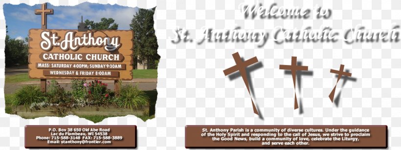 St. Anthony Of Padua Catholic Church Feast Of St. Anthony The Sacrament Of Baptism Catholicism Mass, PNG, 1108x415px, Feast Of St Anthony, Advertising, Anthony Of Padua, Bishop, Catholic Church Download Free