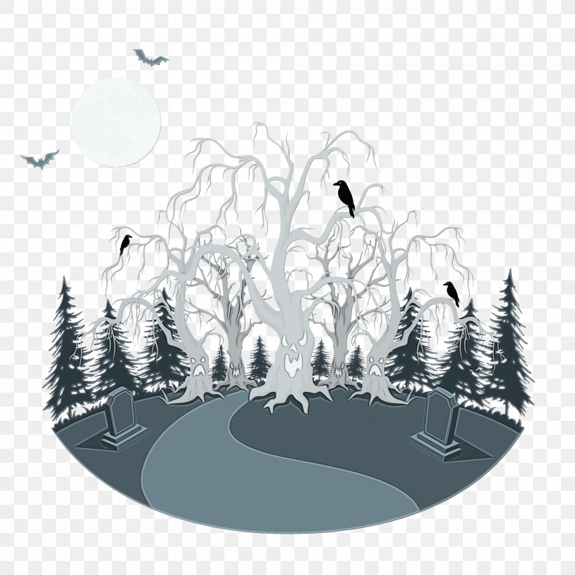 Text Tree Black M Computer, PNG, 2000x2000px, Halloween, Black, Computer, M, Paint Download Free