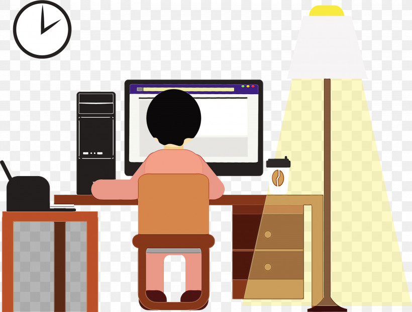 Furniture Design Technology Angle Cartoon, PNG, 3000x2271px, Watercolor, Angle, Animation, Cartoon, Computer Desk Download Free