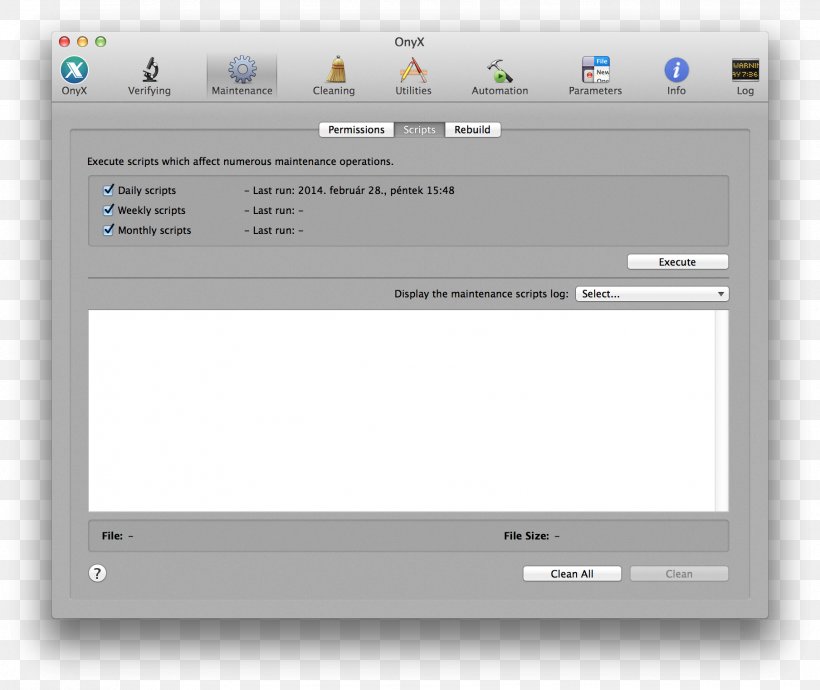 Computer Program Screenshot OnyX MacOS, PNG, 1808x1522px, Computer Program, Brand, Cache, Computer, Computer Configuration Download Free