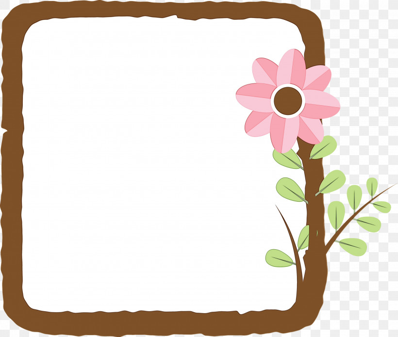 Floral Design, PNG, 3000x2543px, Flower Frame, Floral Design, Flower, Line, Paint Download Free