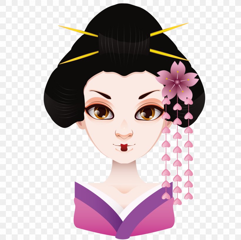 Geisha Drawing Illustration, PNG, 1600x1600px, Watercolor, Cartoon, Flower, Frame, Heart Download Free