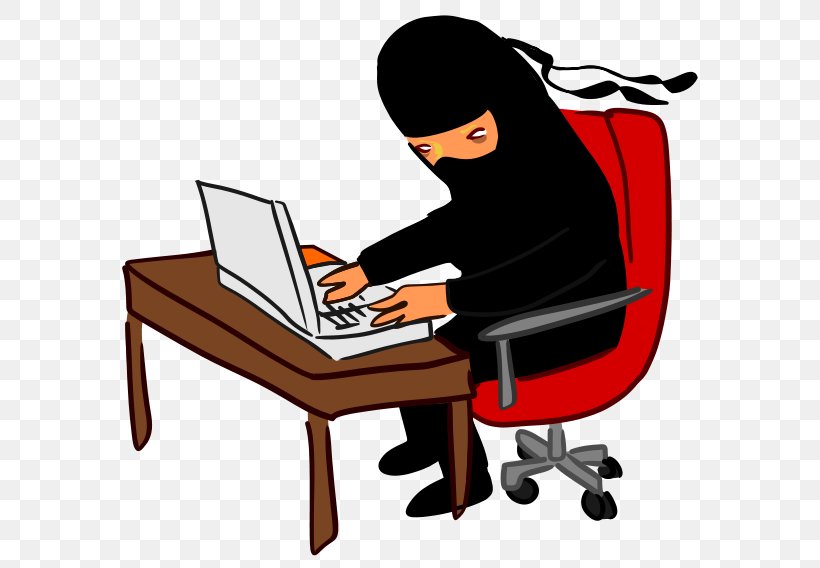 Laptop Ninja Personal Computer Clip Art, PNG, 600x568px, Laptop, Business, Chair, Communication, Computer Download Free