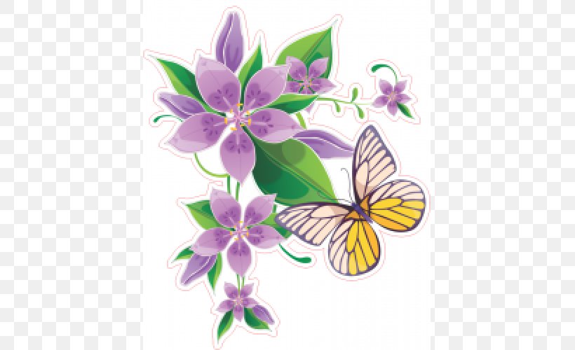 Butterfly Flower Clip Art, PNG, 500x500px, Butterfly, Cut Flowers, Floral Design, Flower, Flowering Plant Download Free