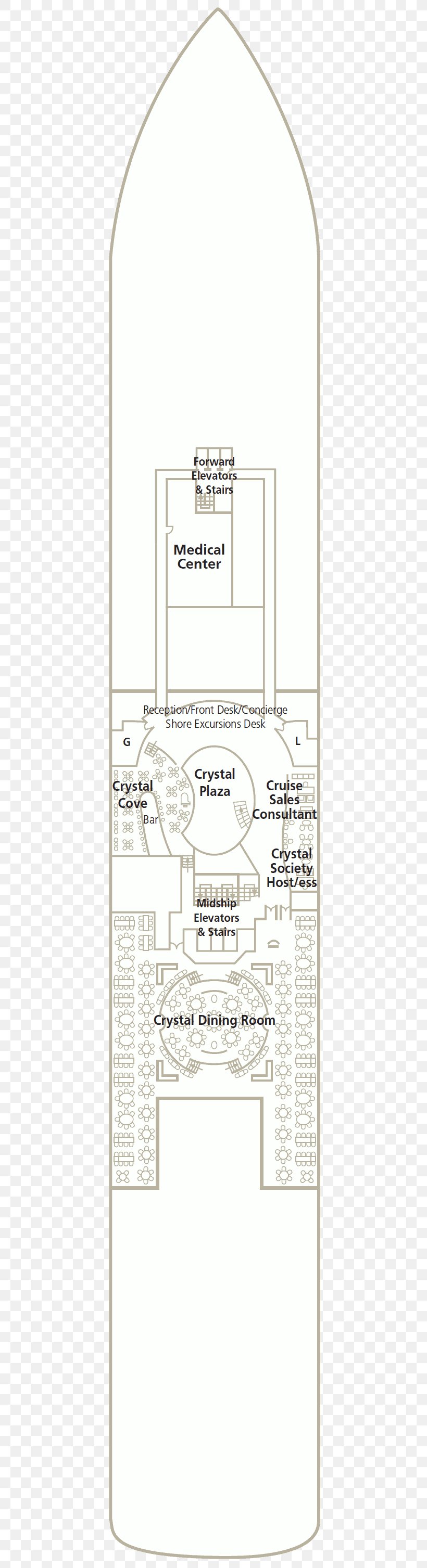Crystal Serenity Cruise Ship Deck Floor Plan, PNG, 438x3014px, Cruise Ship, Black And White, Brand, Crystal Cruises, Deck Download Free