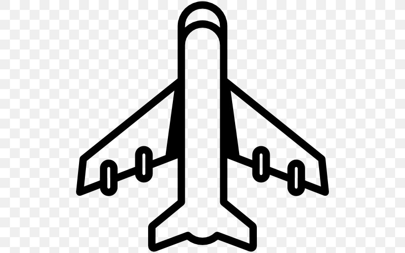 Airplane Clip Art, PNG, 512x512px, Airplane, Airliner, Area, Black And White, Symbol Download Free