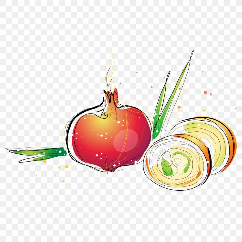 Apple Onion Illustration, PNG, 1000x1000px, Apple, Auglis, Cartoon, Christmas Ornament, Food Download Free