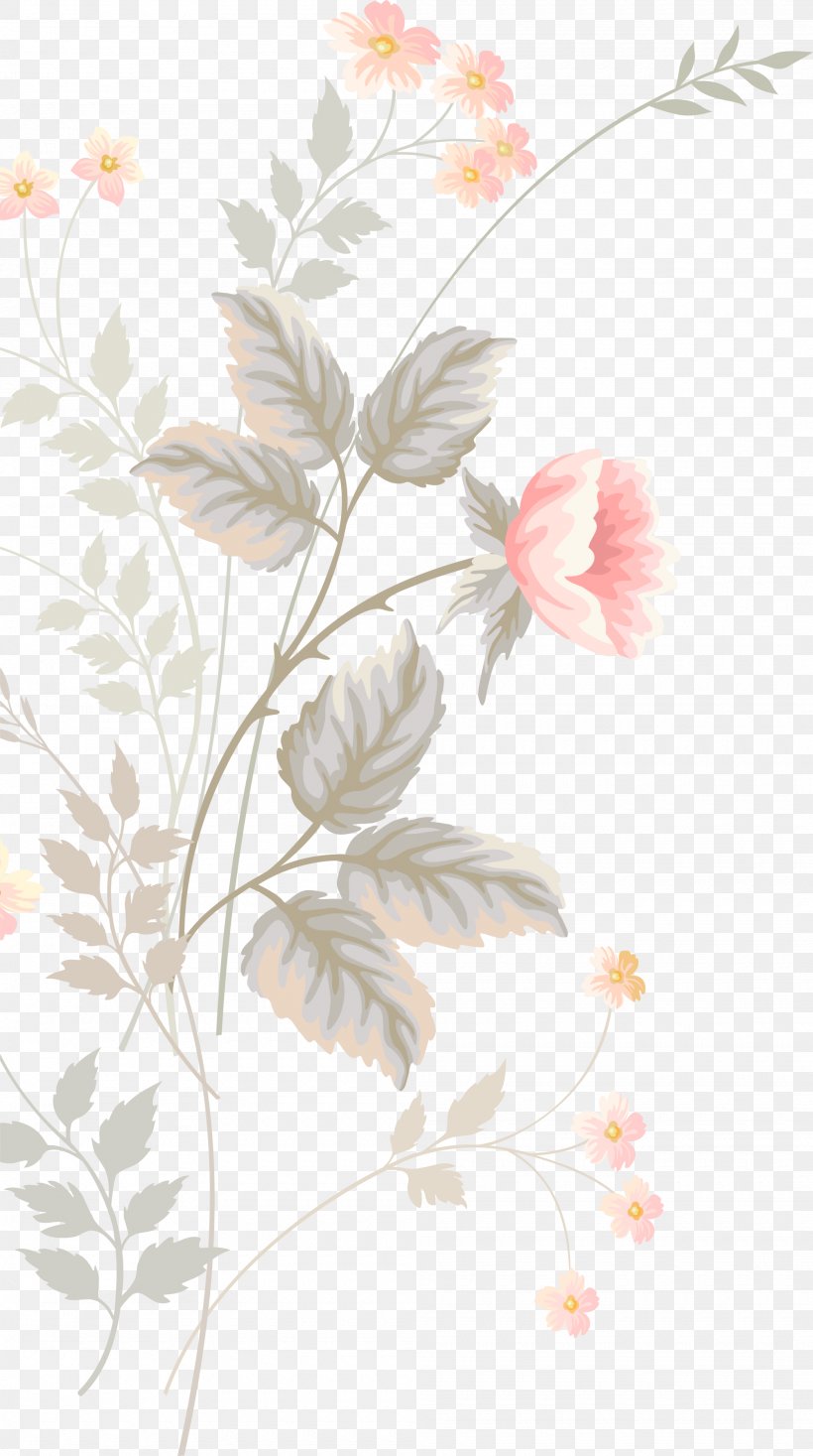 Floral Design Flower Watercolor Painting Pattern, PNG, 2000x3580px, Watercolour Flowers, Botanical Illustration, Branch, Flora, Floral Design Download Free