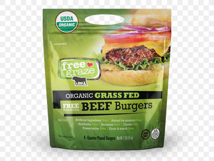 Organic Food Hamburger Vegetarian Cuisine Natural Foods Organic Beef, PNG, 1000x750px, Organic Food, Beef, Brand, Convenience Food, Dish Download Free