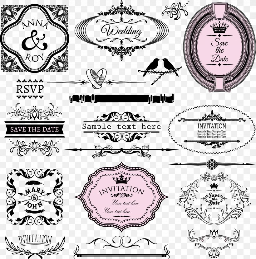 Wedding Invitation Calligraphy Marriage, PNG, 1945x1975px, Wedding Invitation, Black And White, Brand, Calligraphy, Home Accessories Download Free