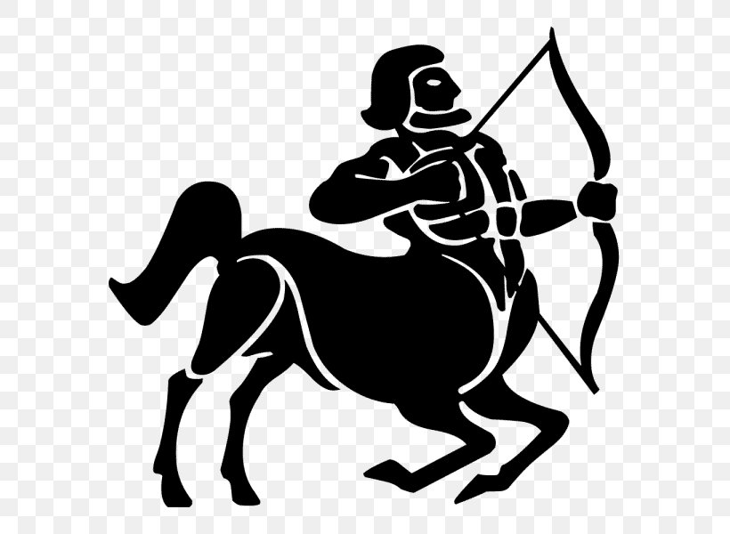 Sagittarius Astrological Sign Zodiac Clip Art, PNG, 600x600px, Sagittarius, Astrological Sign, Astrology, Black And White, Bridle Download Free