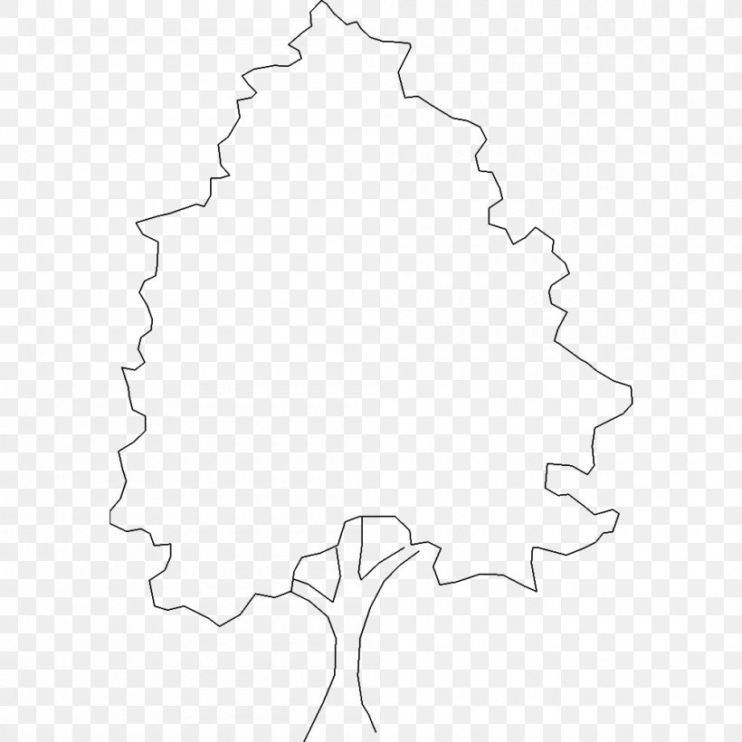 Tree Flowering Plant Line Leaf Clip Art, PNG, 1000x1000px, Tree, Area, Black, Black And White, Flowering Plant Download Free