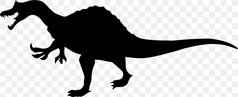 Tyrannosaurus Dinosaur Albertosaurus Silhouette Iguanodon, PNG, 981x400px, Tyrannosaurus, Albertosaurus, Beak, Black And White, Character Download Free