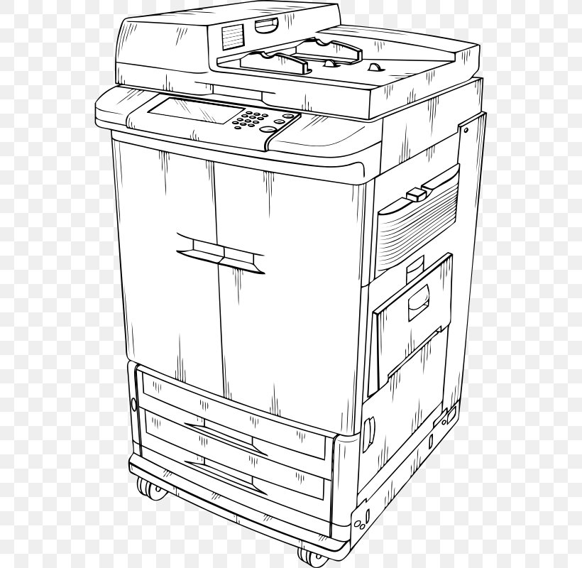 Paper Photocopier Clip Art, PNG, 554x800px, Paper, Area, Artwork, Black And White, Copying Download Free