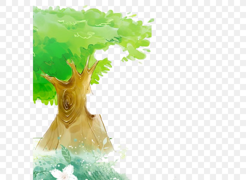 Watercolor Painting Green Poster, PNG, 600x600px, Watercolor Painting, Alternative Medicine, Branch, Cartoon, Ecosystem Download Free