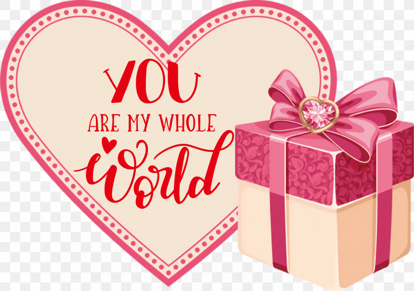 You Are My Whole World Valentines Day Valentine, PNG, 3459x2438px, Valentines Day, Birthday, Christmas Gift, Gift, Party Download Free