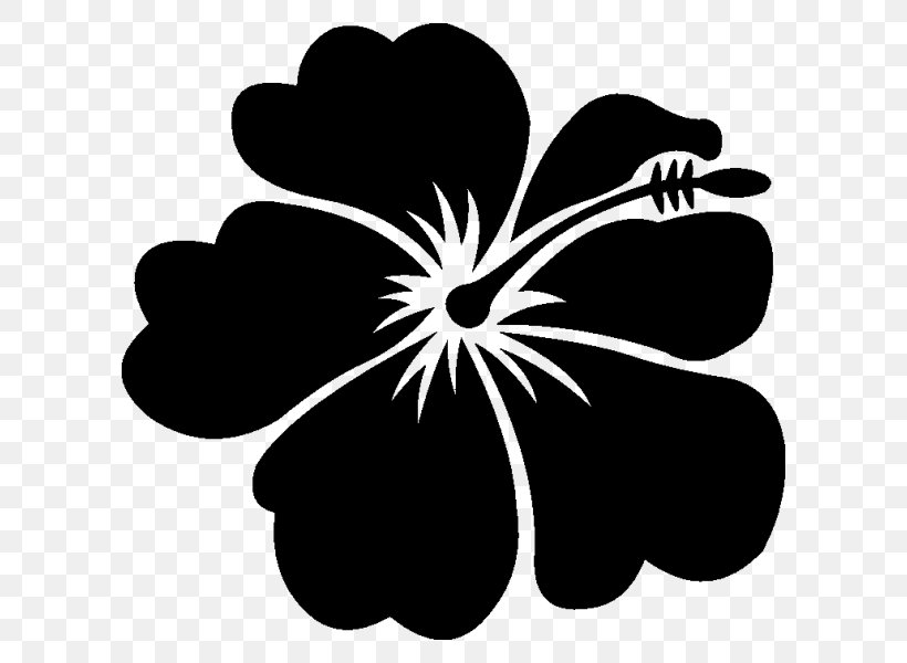 Rosemallows Flower Hawaii Clip Art, PNG, 600x600px, Rosemallows, Aloha Shirt, Black, Black And White, Drawing Download Free