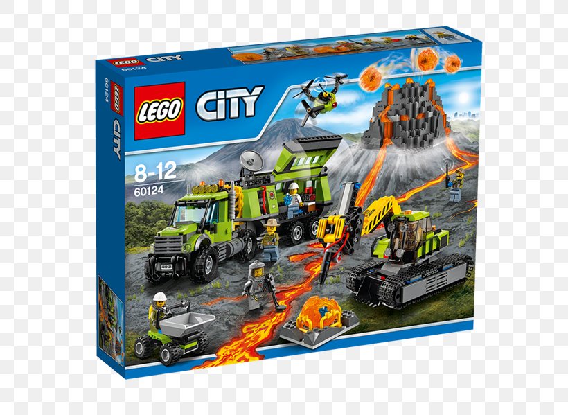 LEGO 60124 City Volcano Exploration Base Lego City Toy Volcano Explorers, PNG, 600x599px, Lego City, Lego, Lego Creator, Lego Duplo, Lego Friends Download Free