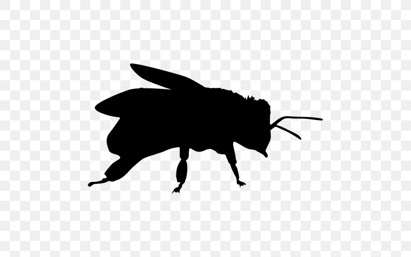 Silhouette Insect Drawing Honey Bee Clip Art, PNG, 512x512px, Silhouette, Apidae, Bee, Black, Black And White Download Free