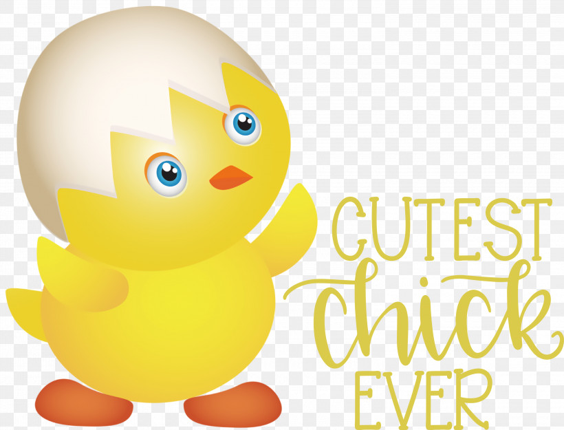 Happy Easter Cutest Chick Ever, PNG, 3000x2289px, Happy Easter, Beak, Birds, Cartoon, Ducks Download Free