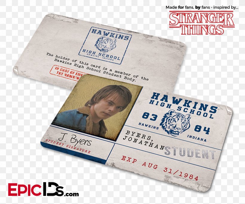 Steve Harrington Identity Document Bob Newby Student Stranger Things, PNG, 1417x1181px, Steve Harrington, Badge, Gift Card, Identity Document, Material Download Free