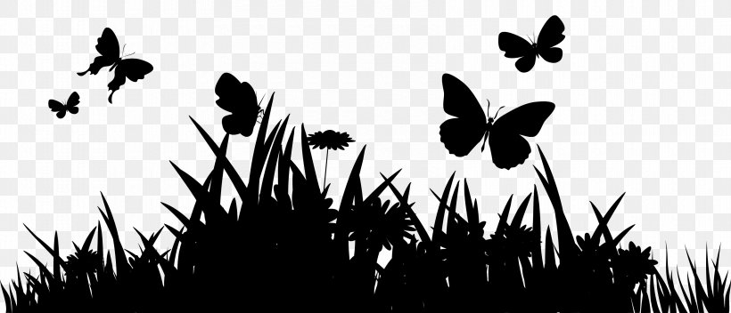 Desktop Wallpaper Font Silhouette Computer M. Butterfly, PNG, 3400x1463px, Silhouette, Black M, Blackandwhite, Butterfly, Computer Download Free