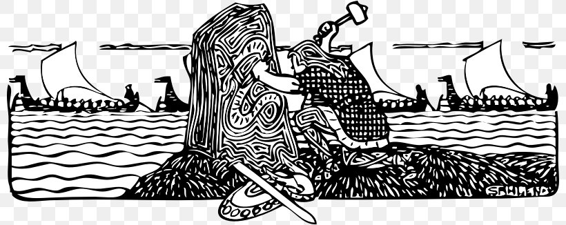 Vector Graphics Clip Art Vikings Viking Age, PNG, 800x326px, Vikings, Art, Black And White, Brand, Cartoon Download Free