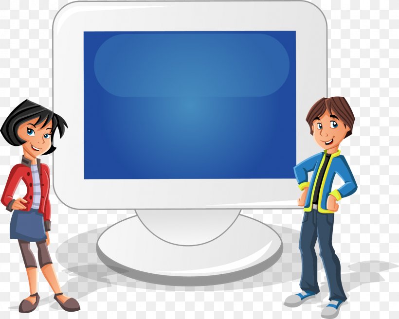 Cartoon Computer Television, PNG, 1687x1351px, Cartoon, Communication, Computer, Computer Monitor, Display Device Download Free