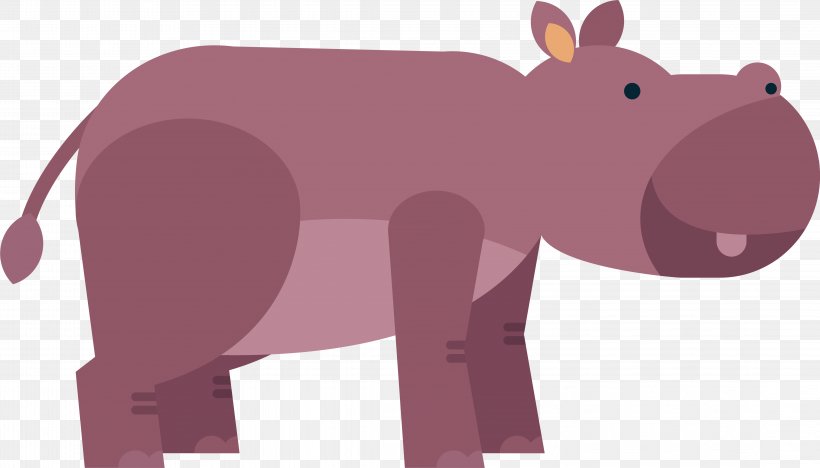 Dog Hippopotamus Pig Cartoon Illustration, PNG, 4352x2484px, Dog, Carnivoran, Cartoon, Cattle Like Mammal, Designer Download Free