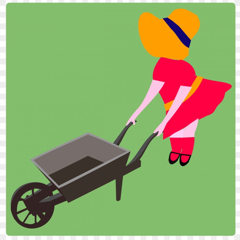Wheelbarrow Clip Art, PNG, 2400x2400px, Wheelbarrow, Cart, Garden, Grass, Green Download Free