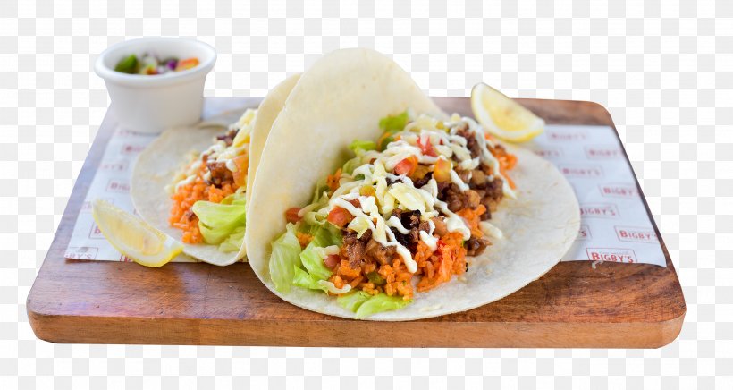 Korean Taco Burrito Tostada Breakfast, PNG, 2592x1380px, Korean Taco, Breakfast, Buffalo Wing, Burrito, Cafe Download Free