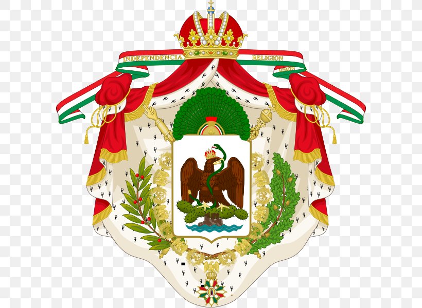 First Mexican Empire Coat Of Arms Of Mexico Second Mexican Empire, PNG, 602x600px, First Mexican Empire, Arms Of Canada, Christmas, Christmas Decoration, Christmas Ornament Download Free
