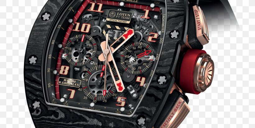 Lotus F1 Formula 1 Richard Mille Watch Flyback Chronograph, PNG, 1190x600px, Lotus F1, Auto Racing, Brand, Chronograph, Clock Download Free