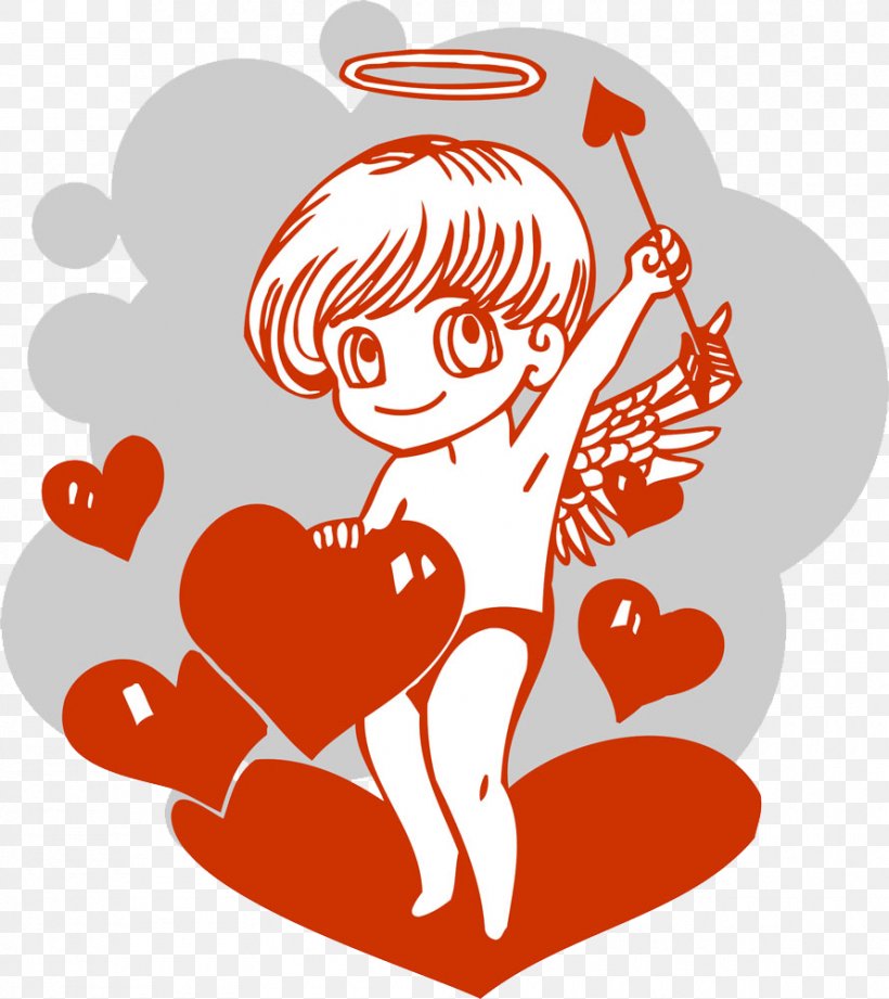 Cupid Valentines Day Illustration, PNG, 890x1000px, Watercolor, Cartoon, Flower, Frame, Heart Download Free