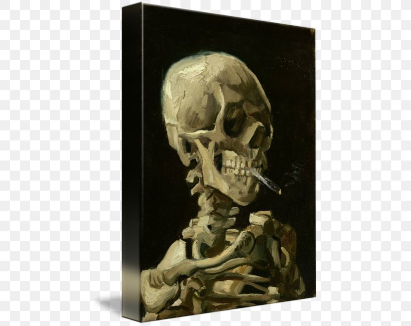 Skull Of A Skeleton With Burning Cigarette The Starry Night Starry Night Over The Rhône Canvas Print Painting, PNG, 452x650px, Starry Night, Art, Art Museum, Artist, Bone Download Free