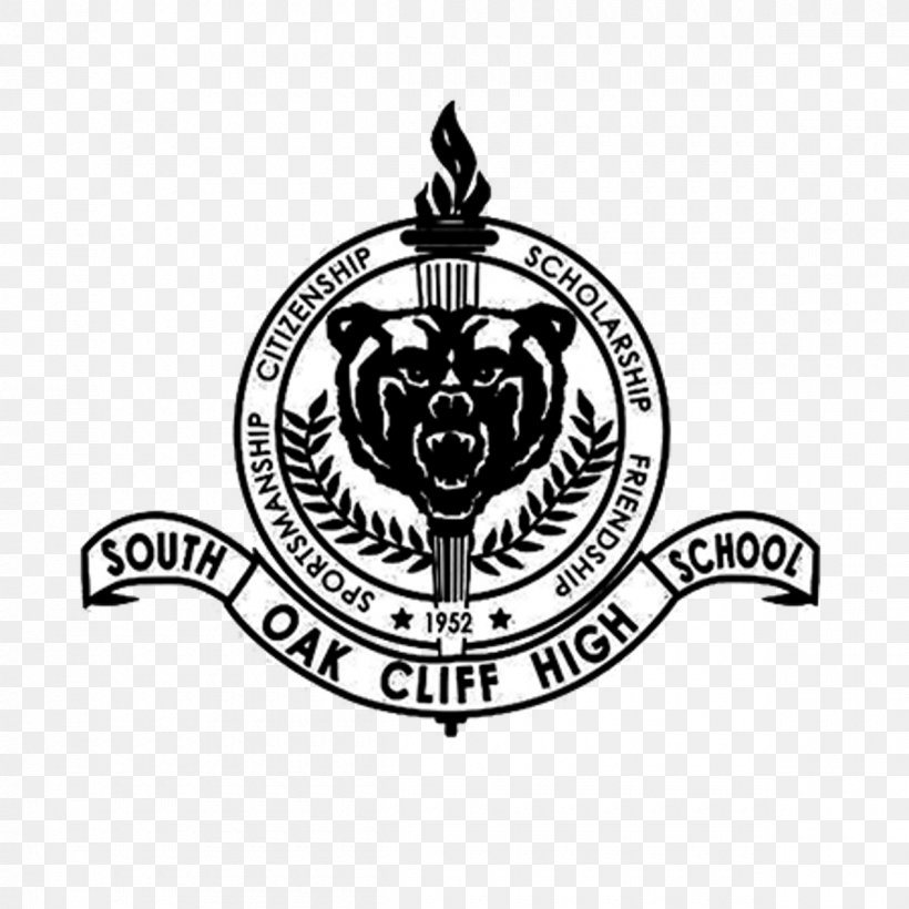 South Oak Cliff High School National Secondary School Lancaster High School, PNG, 1200x1200px, Oak Cliff, Black And White, Brand, College, Crest Download Free