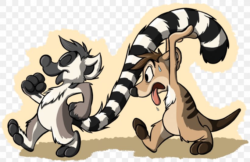 Cartoon Drawing Ring-tailed Lemur Lemuridae, PNG, 1000x651px, Cartoon, Animal, Art, Carnivoran, Cat Like Mammal Download Free