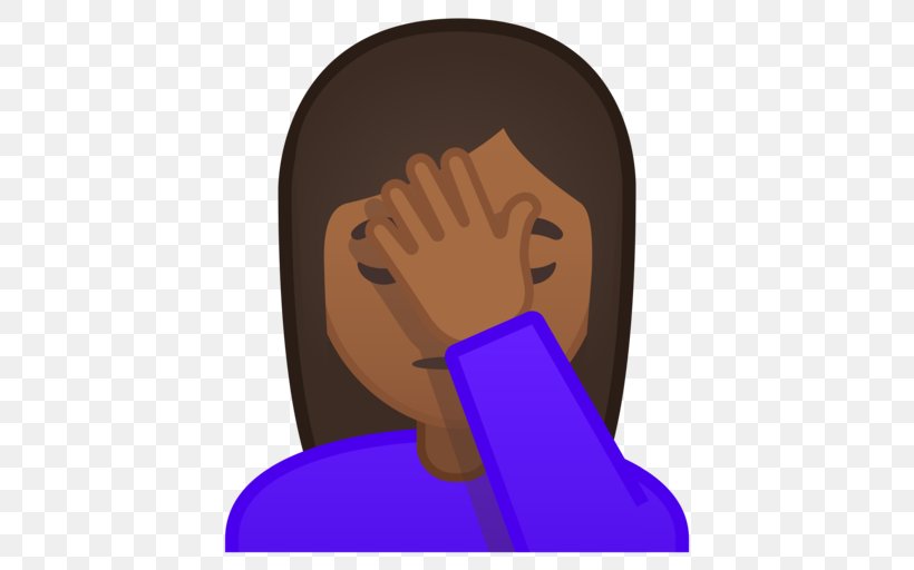 Facepalm Emoji Emoticon Hand Thumb, PNG, 512x512px, Facepalm, Disappointment, Ear, Electric Blue, Emoji Download Free