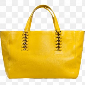 Bag - Tote Bag Leather Yellow Handbag PNG