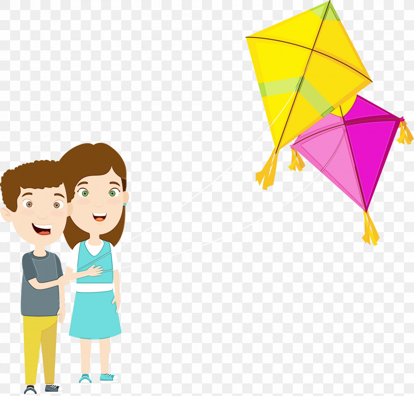 Cartoon Kite Child Line Fun, PNG, 3000x2875px, Happy Makar Sankranti, Bhogi, Cartoon, Child, Fun Download Free