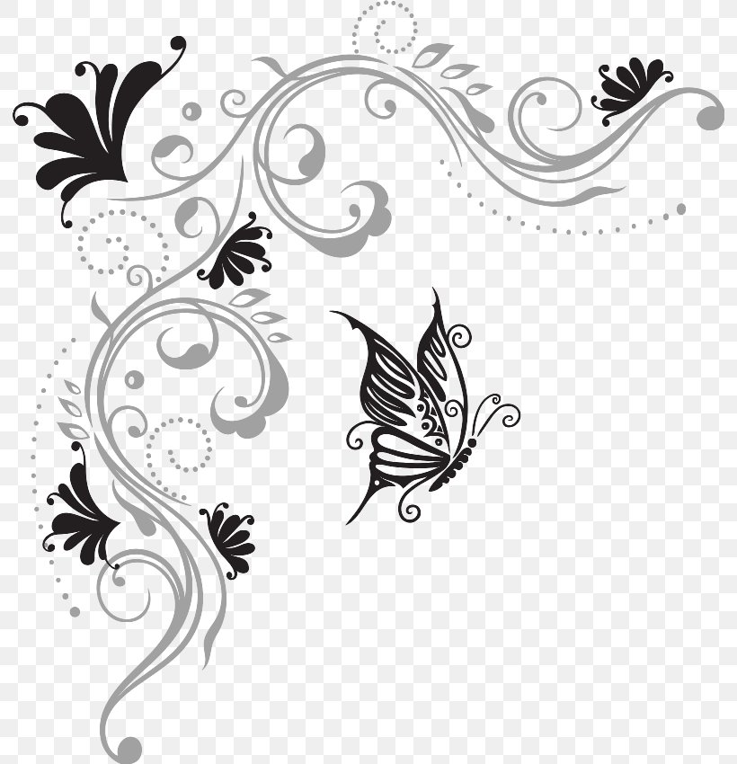 Floral Design Flower Vector Graphics Violet Clip Art, PNG, 792x850px, Floral Design, Art, Artwork, Black And White, Butterfly Download Free