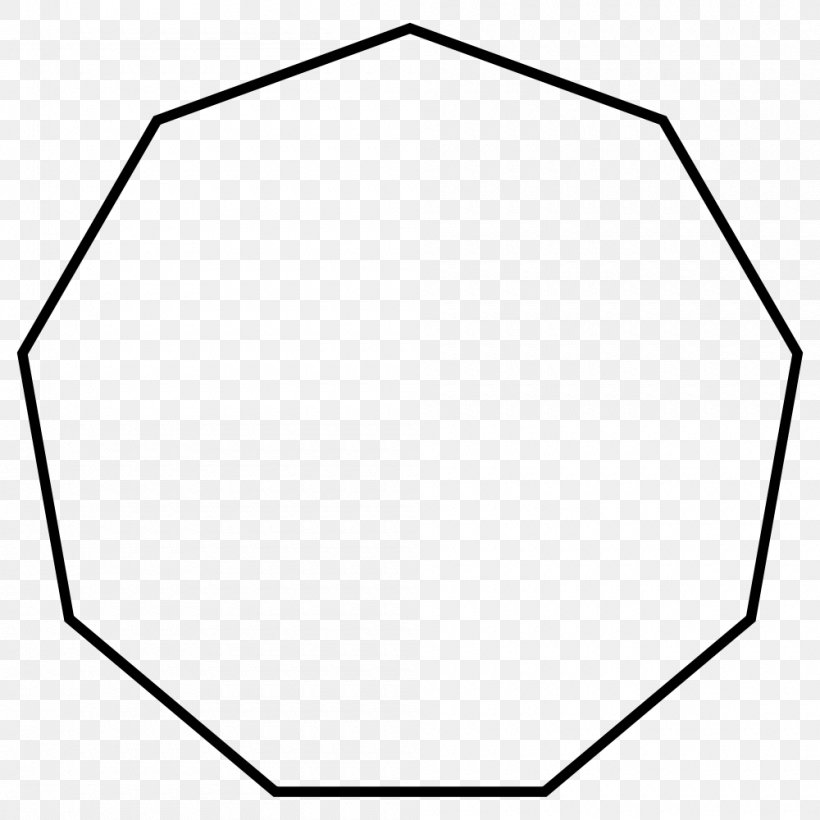 Hendecagon Nonagon Shape Regular Polygon Geometry, PNG, 1000x1000px, Hendecagon, Area, Black, Black And White, Decagon Download Free