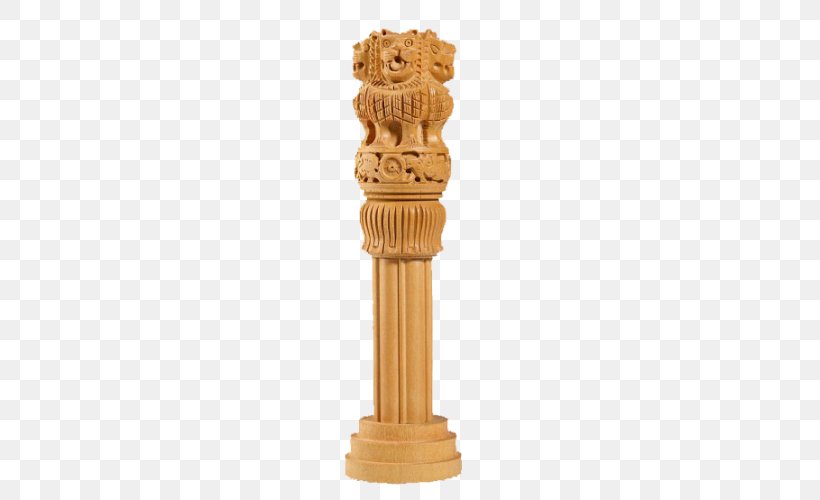Pillars Of Ashoka Lion Capital Of Ashoka State Emblem Of India Column, PNG, 500x500px, Pillars Of Ashoka, Ashoka, Column, Gautama Buddha, Handicraft Download Free