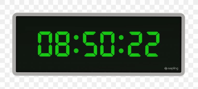 Radio Clock Display Device Digital Clock, PNG, 1600x719px, Radio Clock, Alarm Clock, Brand, Clock, Computer Monitors Download Free